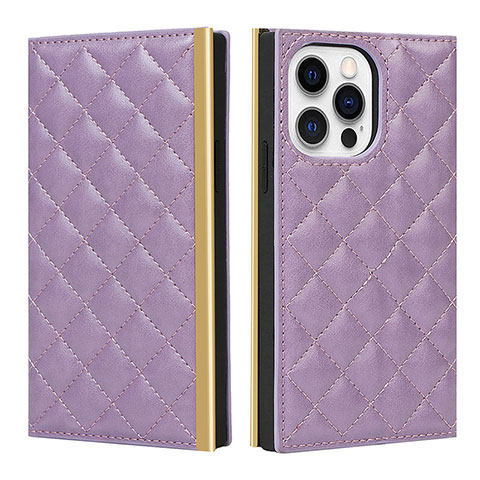 Handytasche Stand Schutzhülle Flip Leder Hülle L06 für Apple iPhone 14 Pro Max Violett