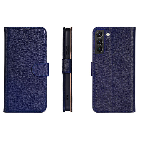 Handytasche Stand Schutzhülle Flip Leder Hülle L06 für Samsung Galaxy S22 5G Blau