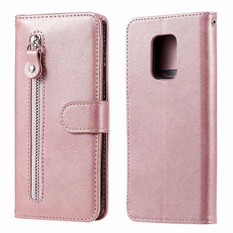 Handytasche Stand Schutzhülle Flip Leder Hülle L07 für Xiaomi Redmi Note 9 Pro Rosegold