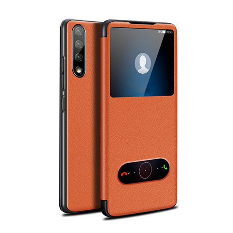 Handytasche Stand Schutzhülle Flip Leder Hülle L12 für Huawei Enjoy 10S Orange