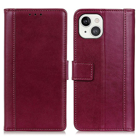 Handytasche Stand Schutzhülle Flip Leder Hülle L28 für Apple iPhone 14 Rot