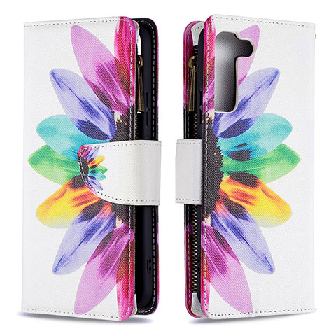 Handytasche Stand Schutzhülle Flip Leder Hülle Modisch Muster B04F für Samsung Galaxy S21 5G Bunt