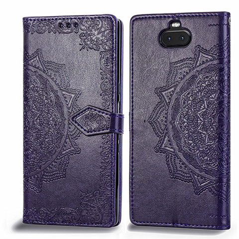 Handytasche Stand Schutzhülle Flip Leder Hülle Modisch Muster für Sony Xperia 10 Plus Violett