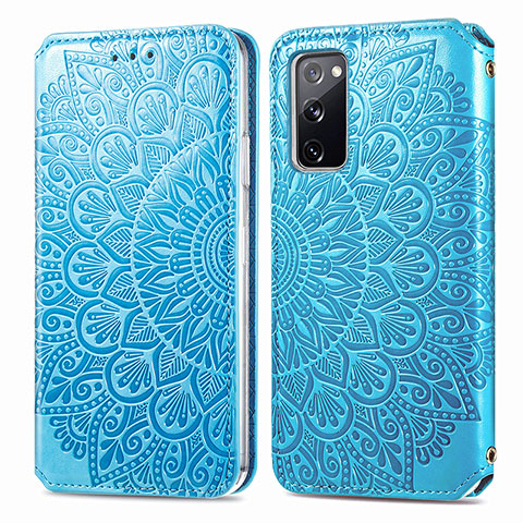 Handytasche Stand Schutzhülle Flip Leder Hülle Modisch Muster S01D für Samsung Galaxy S20 FE (2022) 5G Blau