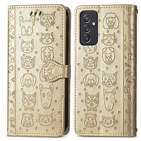 Handytasche Stand Schutzhülle Flip Leder Hülle Modisch Muster S03D für Samsung Galaxy A25 5G Gold