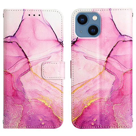Handytasche Stand Schutzhülle Flip Leder Hülle Modisch Muster Y04B für Apple iPhone 13 Pink