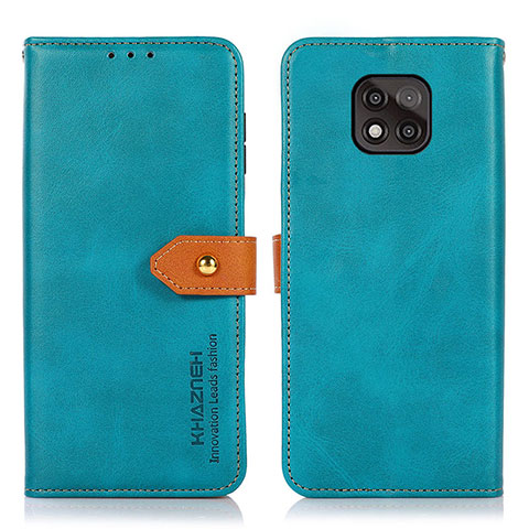 Handytasche Stand Schutzhülle Flip Leder Hülle N01P für Motorola Moto G Power (2021) Cyan