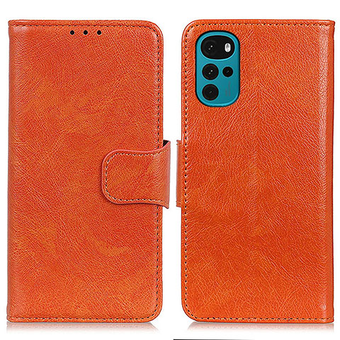 Handytasche Stand Schutzhülle Flip Leder Hülle N05P für Motorola Moto G22 Orange