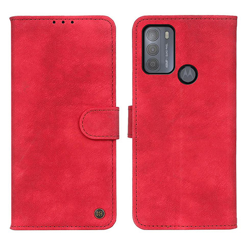 Handytasche Stand Schutzhülle Flip Leder Hülle N06P für Motorola Moto G50 Rot