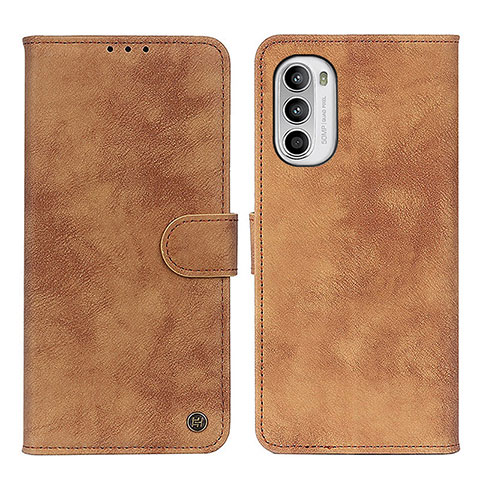 Handytasche Stand Schutzhülle Flip Leder Hülle N06P für Motorola MOTO G52 Braun
