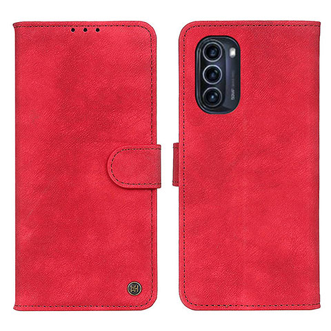 Handytasche Stand Schutzhülle Flip Leder Hülle N06P für Motorola Moto G52j 5G Rot