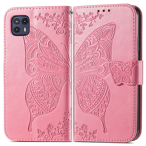 Handytasche Stand Schutzhülle Flip Leder Hülle Schmetterling für Motorola Moto G50 5G Pink