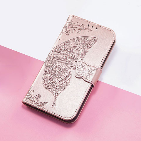 Handytasche Stand Schutzhülle Flip Leder Hülle Schmetterling S01D für Huawei P50 Pro Rosa
