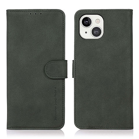 Handytasche Stand Schutzhülle Flip Leder Hülle T02 für Apple iPhone 14 Grün