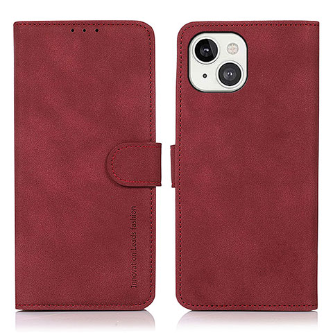 Handytasche Stand Schutzhülle Flip Leder Hülle T02 für Apple iPhone 14 Rot