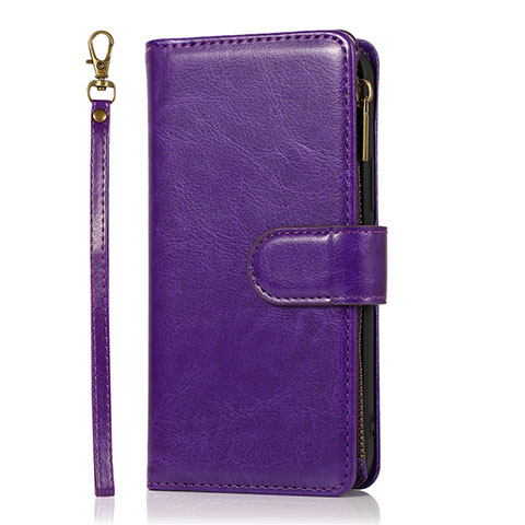 Handytasche Stand Schutzhülle Flip Leder Hülle T04 für Apple iPhone 12 Pro Violett