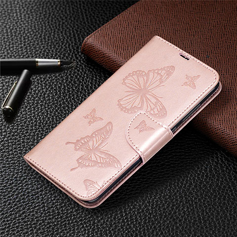 Handytasche Stand Schutzhülle Flip Leder Hülle T04 für Xiaomi Redmi Note 9 Rosegold