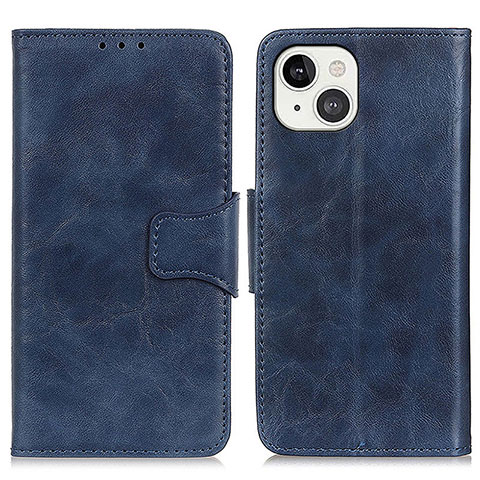 Handytasche Stand Schutzhülle Flip Leder Hülle T05 für Apple iPhone 14 Blau