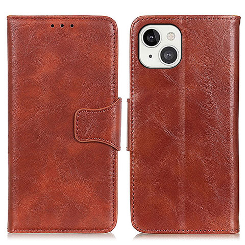 Handytasche Stand Schutzhülle Flip Leder Hülle T05 für Apple iPhone 14 Braun
