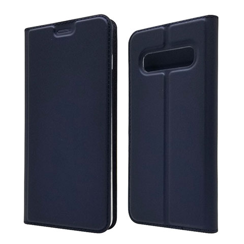 Handytasche Stand Schutzhülle Flip Leder Hülle T08 für Samsung Galaxy S10 Blau