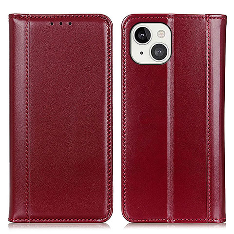 Handytasche Stand Schutzhülle Flip Leder Hülle T09 für Apple iPhone 14 Rot