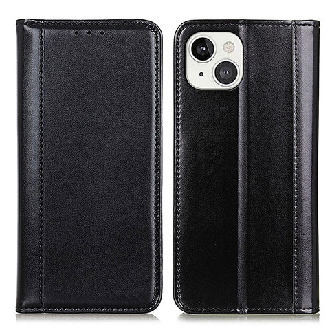 Handytasche Stand Schutzhülle Flip Leder Hülle T09 für Apple iPhone 14 Schwarz