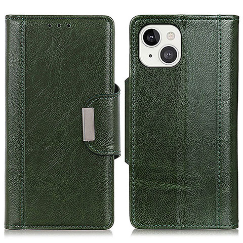 Handytasche Stand Schutzhülle Flip Leder Hülle T15 für Apple iPhone 14 Grün