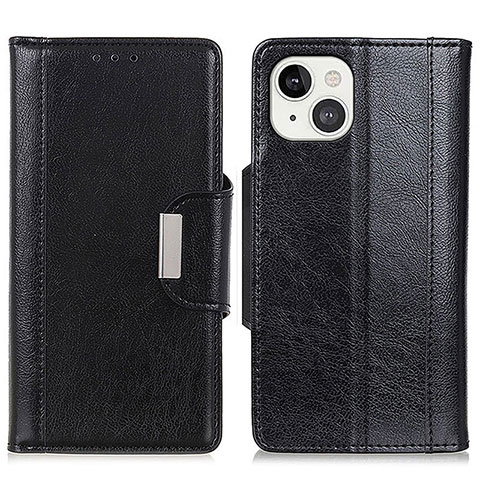 Handytasche Stand Schutzhülle Flip Leder Hülle T15 für Apple iPhone 14 Schwarz