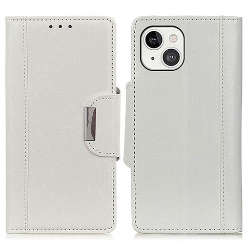 Handytasche Stand Schutzhülle Flip Leder Hülle T15 für Apple iPhone 14 Weiß