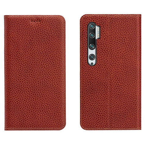 Handytasche Stand Schutzhülle Flip Leder Hülle T16 für Xiaomi Mi Note 10 Braun