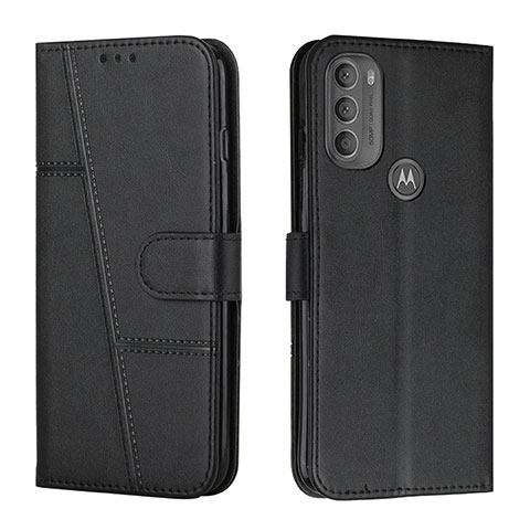 Handytasche Stand Schutzhülle Flip Leder Hülle Y01X für Motorola Moto G71 5G Schwarz