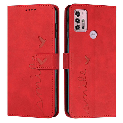 Handytasche Stand Schutzhülle Flip Leder Hülle Y03X für Motorola Moto G30 Rot