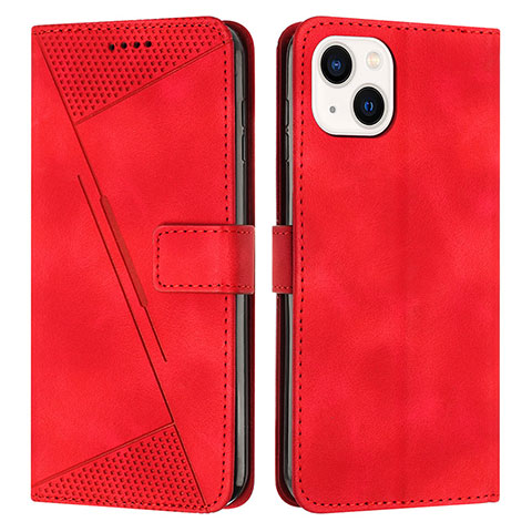 Handytasche Stand Schutzhülle Flip Leder Hülle Y04X für Apple iPhone 14 Rot