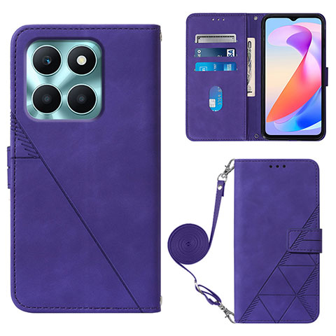 Handytasche Stand Schutzhülle Flip Leder Hülle YB3 für Huawei Honor X6a Violett