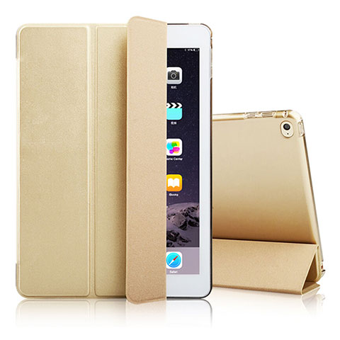 Handytasche Stand Schutzhülle Leder für Apple iPad Air 2 Gold