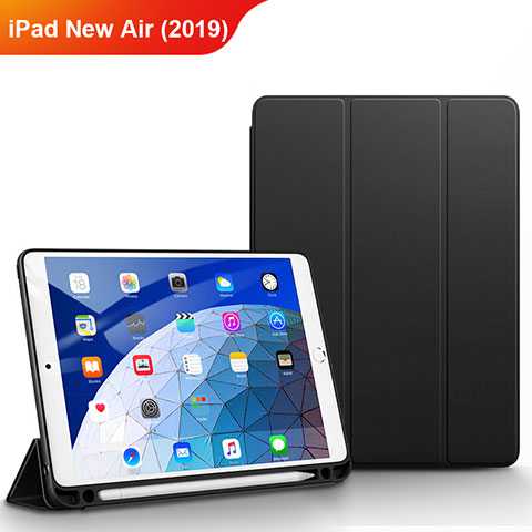 Handytasche Stand Schutzhülle Leder für Apple iPad New Air (2019) 10.5 Schwarz