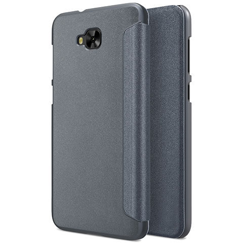 Handytasche Stand Schutzhülle Leder für Asus Zenfone 4 Selfie ZD553KL Grau