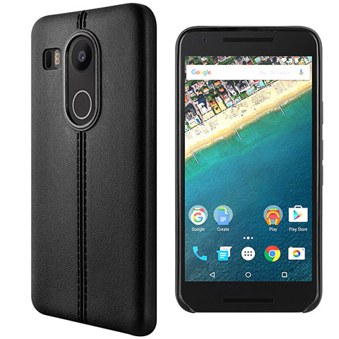 Handytasche Stand Schutzhülle Leder für Google Nexus 5X Schwarz