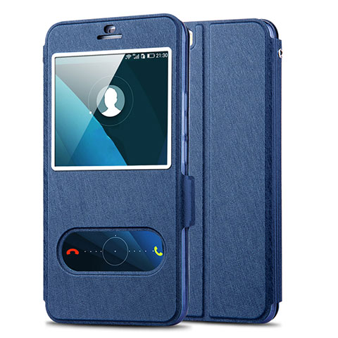 Handytasche Stand Schutzhülle Leder für Huawei Honor 6 Plus Blau