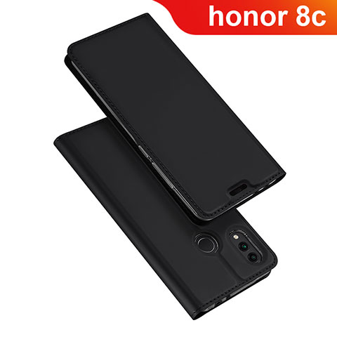 Handytasche Stand Schutzhülle Leder für Huawei Honor Play 8C Schwarz