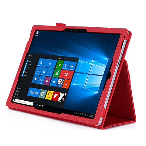 Handytasche Stand Schutzhülle Leder für Microsoft Surface Pro 3 Rot