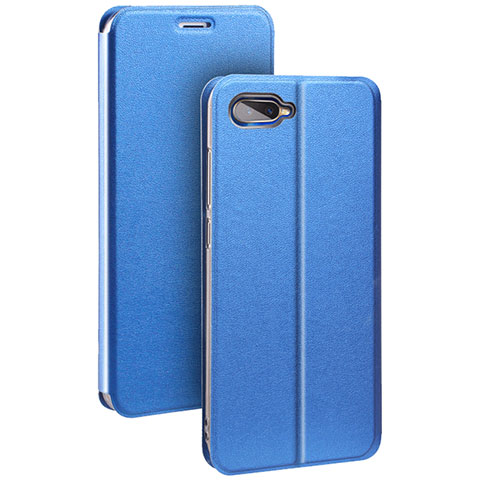 Handytasche Stand Schutzhülle Leder für Oppo R17 Neo Blau