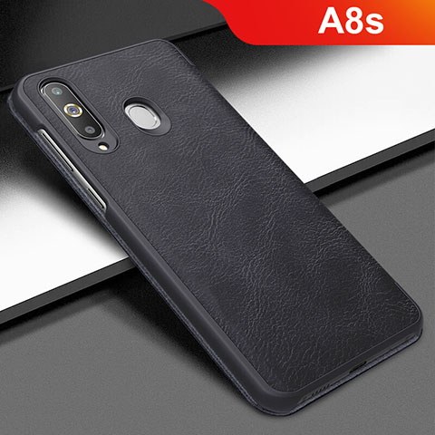 Handytasche Stand Schutzhülle Leder für Samsung Galaxy A8s SM-G8870 Schwarz