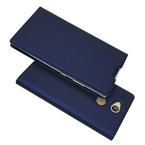 Handytasche Stand Schutzhülle Leder Hülle für Sony Xperia L2 Blau