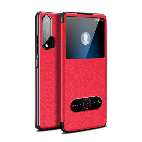 Handytasche Stand Schutzhülle Leder Hülle L02 für Huawei Nova 6 Rot