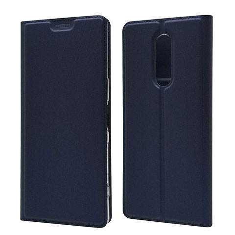 Handytasche Stand Schutzhülle Leder Hülle L02 für Sony Xperia 1 Blau