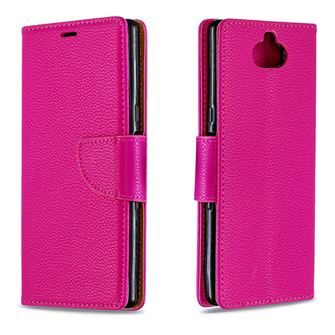 Handytasche Stand Schutzhülle Leder Hülle L02 für Sony Xperia XA3 Rot