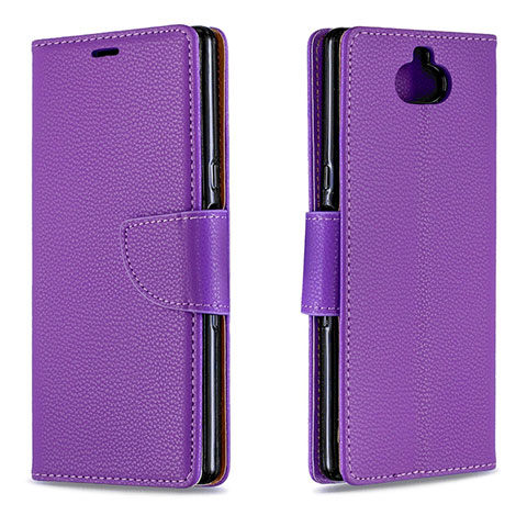 Handytasche Stand Schutzhülle Leder Hülle L02 für Sony Xperia XA3 Violett