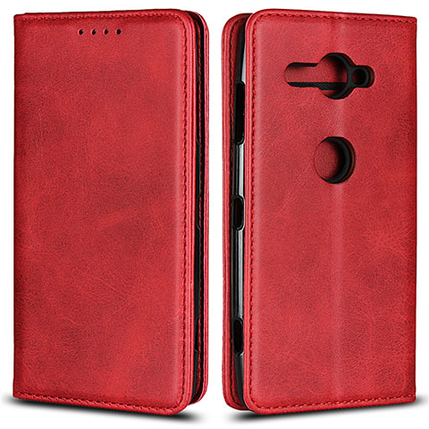 Handytasche Stand Schutzhülle Leder Hülle L02 für Sony Xperia XZ2 Compact Rot
