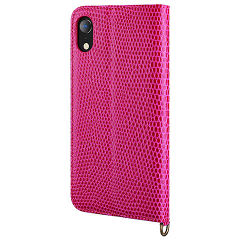 Handytasche Stand Schutzhülle Leder Hülle L03 für Apple iPhone XR Pink